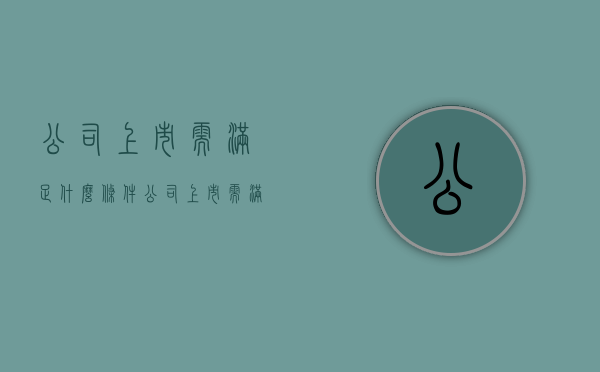 公司上市需满足什么条件（公司上市需满足什么条件才能上市）