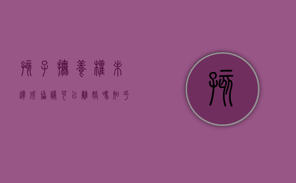 孩子抚养权未达成协议 可以离婚吗知乎（孩子抚养权未达成协议 可以离婚吗怎么判）