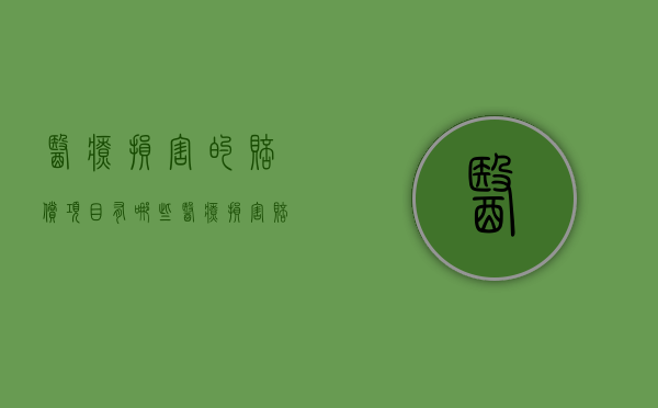 医疗损害的赔偿项目有哪些（医疗损害赔偿法）