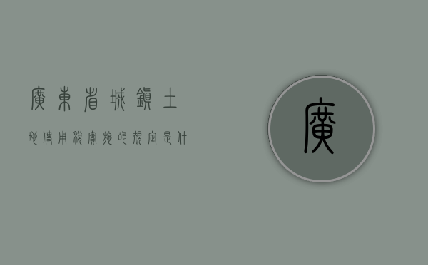 广东省城镇土地使用税实施的规定是什么（广东省土地使用税施行细则）
