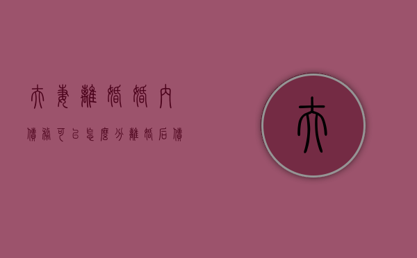 夫妻离婚婚内债务可以怎么分（离婚后,债务问题）