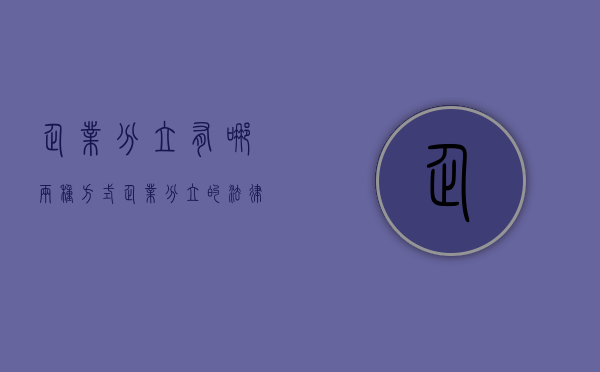 企业分立有哪两种方式（企业分立的法律规定）