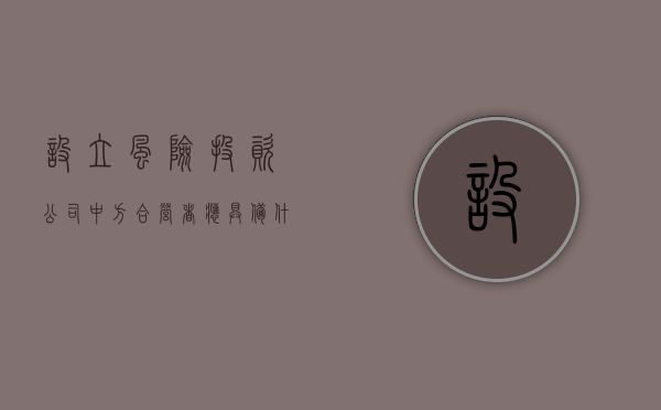 设立风险投资公司中方合营者应具备什么条件（风险投资与有限合伙）