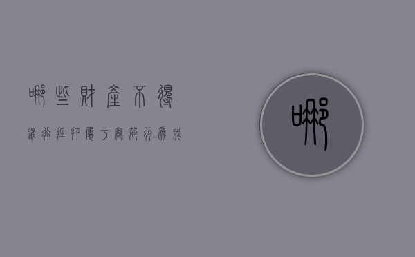 哪些财产不得进行抵押？属于无效行为（我国物权法规定哪些财产不可以设定抵押）