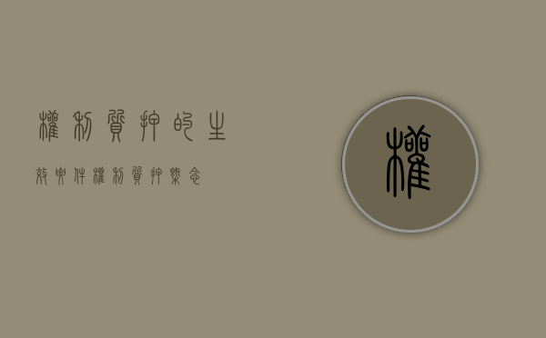 权利质押的生效要件（权利质押概念）