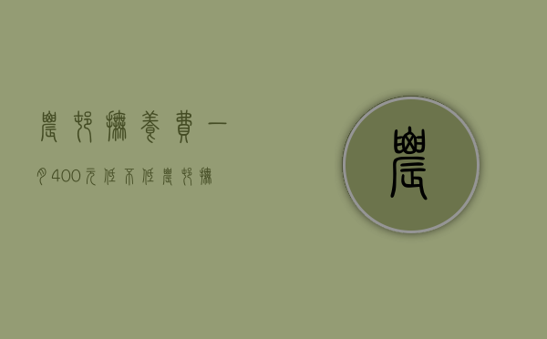 农村抚养费一月400元低不低（农村抚养费600元是多少）