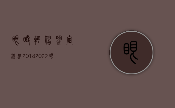 眼睛轻伤鉴定标准2018（2022眼晴工伤鉴定的标准是怎样的）