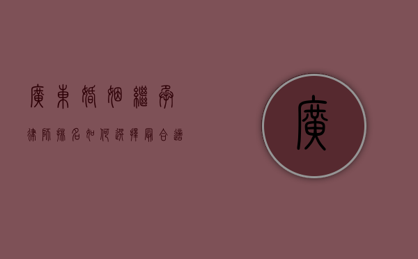 广东婚姻继承律师排名，如何选择最合适的法律专家？
