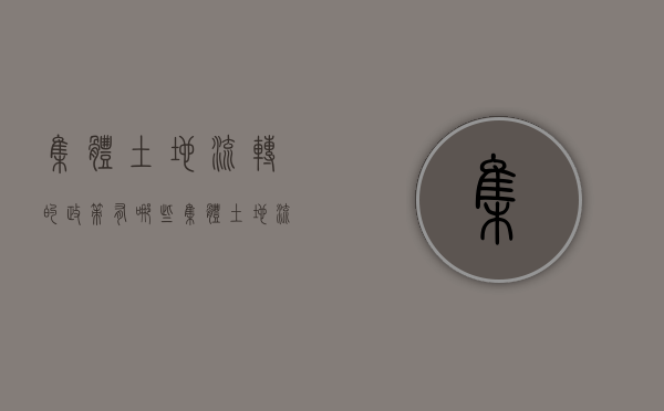 集体土地流转的政策有哪些？（集体土地流转法律法规）