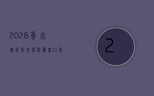 2028年小微企业所得税优惠（21年小微企业所得税税率）
