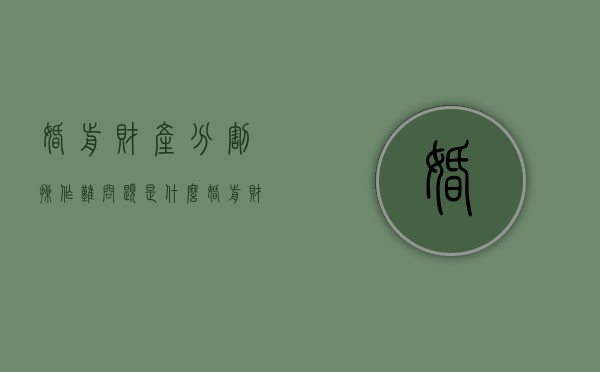 婚前财产分割操作难问题是什么（婚前财产划分是怎么划分的）