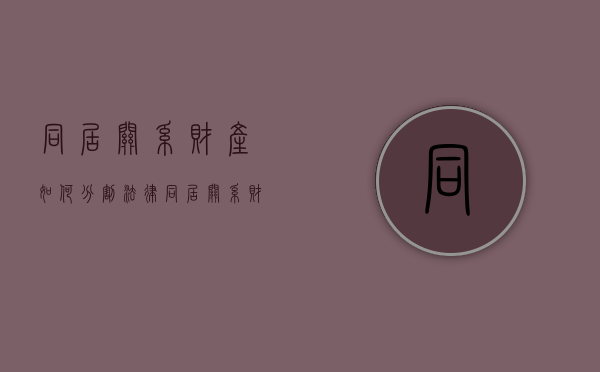 同居关系财产如何分割 法律（同居关系财产怎么分割）