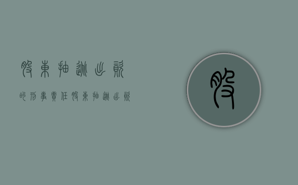 股东抽逃出资的刑事责任（股东抽逃出资证据）