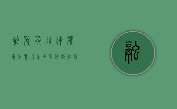 融资纠纷律师诉讼费用是多少（诉讼融资定义）