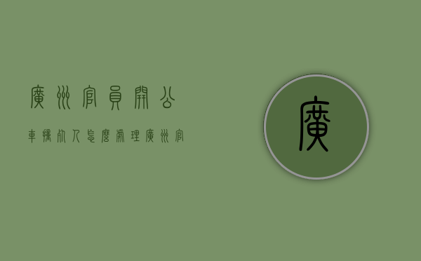 广州官员开公车撞死人怎么处理（广州官员开公车撞死人视频）