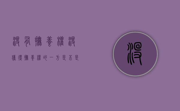 没有抚养权（没获得抚养权的一方是不是也没有监护权）