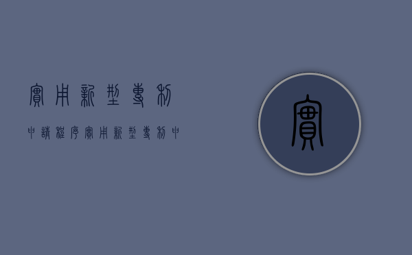 实用新型专利申请程序（实用新型专利申请程序）