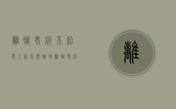离职老板不给发工资怎么办呢（离职老板不给发工资怎么办理）