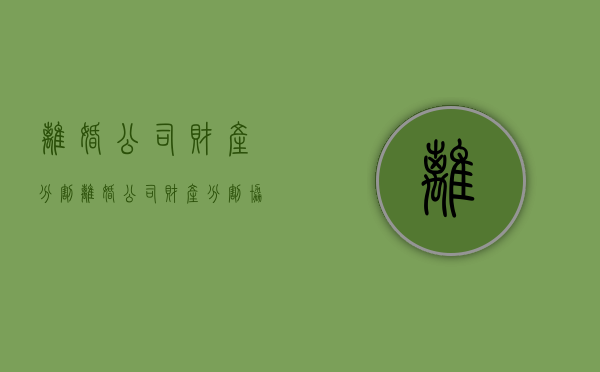 离婚公司财产分割（离婚公司财产分割协议书范本）