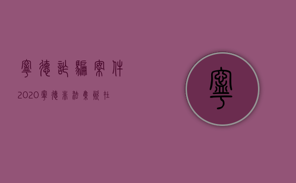 宁德诈骗案件2020（宁德非法集资在逃人员名单）