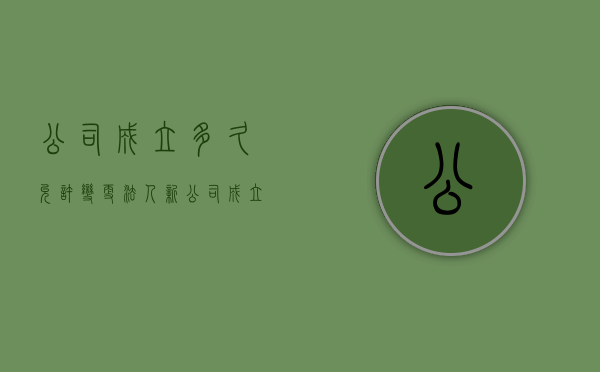 公司成立多久允许变更法人（新公司成立多久可以变更法人）
