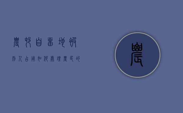 农村自留地被别人占用如何处理？（农民的自留地被强征了怎么办?）
