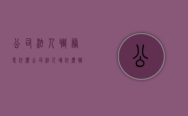 公司法人职务是什么（公司法人填什么职务）