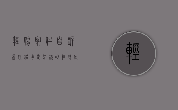轻伤案件自诉处理程序是怎样的？（轻伤害自诉法律依据有哪些）