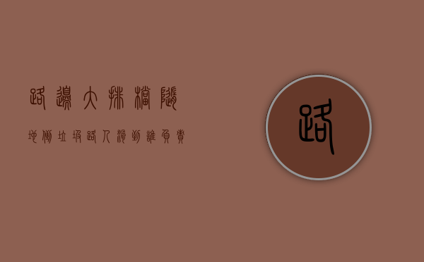 路边大排档随地倒垃圾路人滑到谁负责赔偿（路边上摆大排档违法吗）
