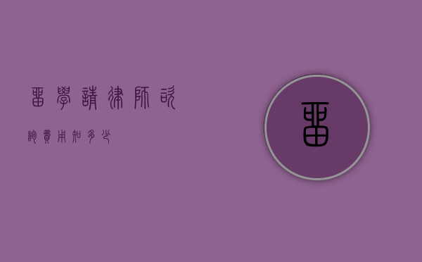 留学请律师咨询费用知多少？