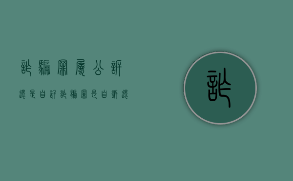 诈骗罪属公诉还是自诉（诈骗罪是自诉还是公诉）