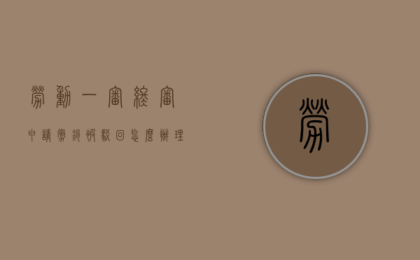 劳动一审终审申请撤销被驳回怎么办理（劳动一审终审申请撤销被驳回怎么办呢）