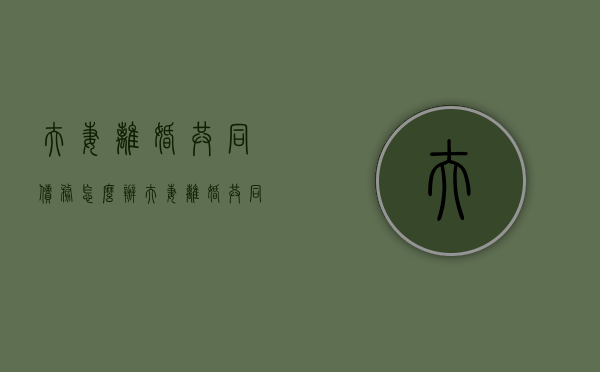 夫妻离婚共同债务怎么办（夫妻离婚共同债务怎么分配）