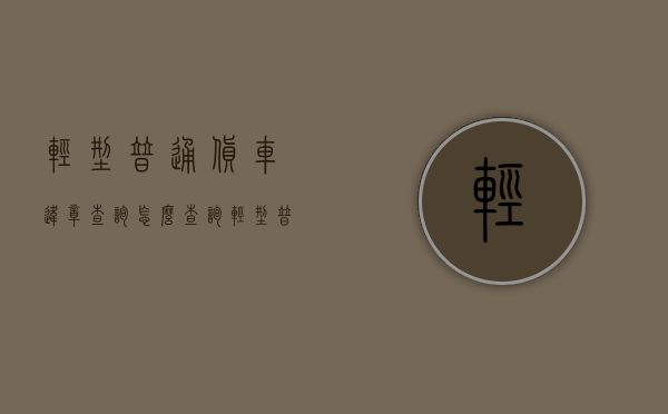 轻型普通货车违章查询怎么查询（轻型普通货车违章查询怎么查的）