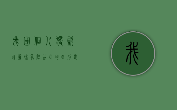 我国个人独资企业和有限公司的区别是什么（个人独资企业与有限责任公司的优缺点）
