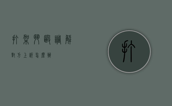 打架斗殴调解对方上诉怎么办