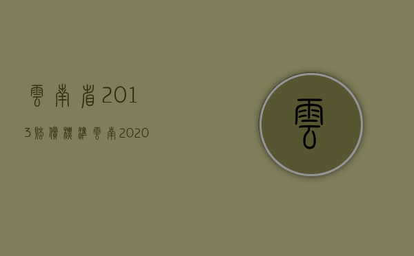 云南省2013赔偿标准（云南2020赔偿标准）