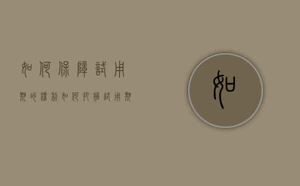 如何保障试用期的权利（如何把握试用期）