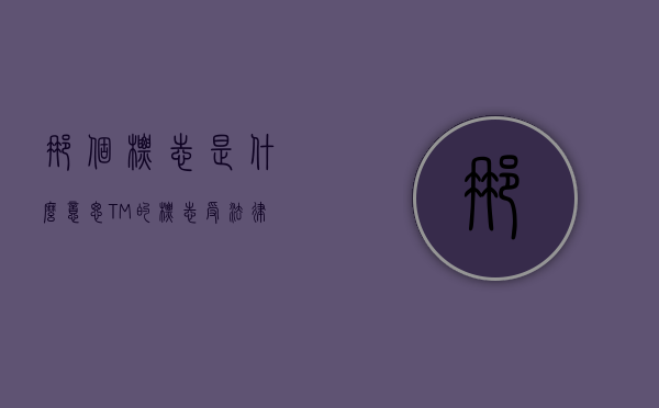 那个标志是什么意思（TM的标志受法律保护吗）