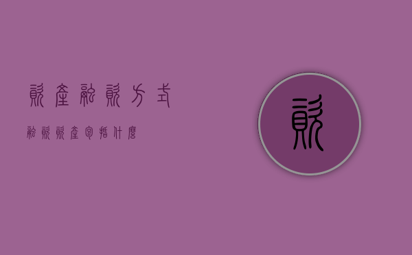 资产融资方式（融资资产包括什么）