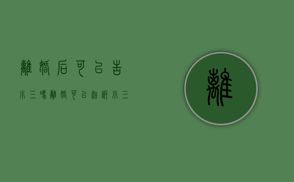 离婚后可以告小三吗（离婚可以起诉小三吗）