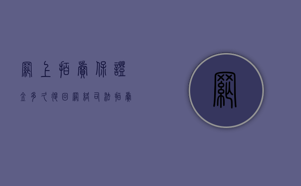 网上拍卖保证金多久退回（网络司法拍卖保证金比例）