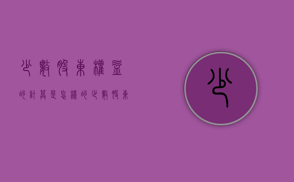 少数股东权益的计算是怎样的（少数股东权益如何列式）