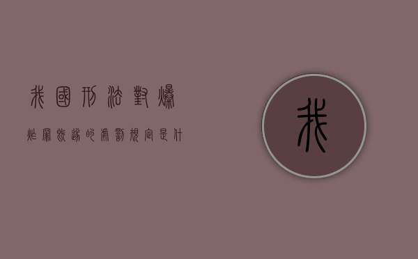 我国刑法对爆炸罪既遂的处罚规定是什么（我国刑法对爆炸罪既遂的处罚规定是什么意思）
