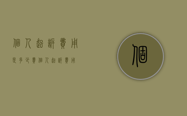 个人起诉费用是多少费（个人起诉费用）