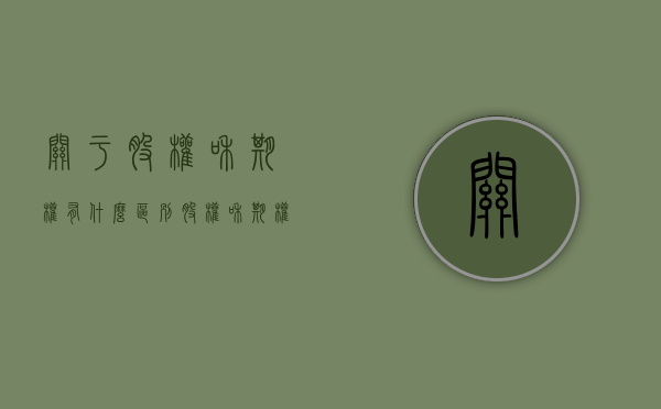 关于股权和期权有什么区别（股权和期权的区别在哪里）