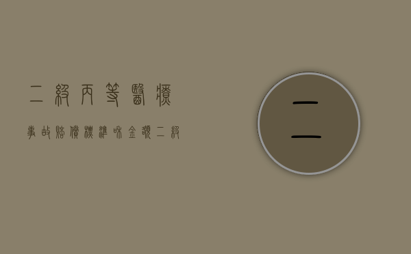 二级丙等医疗事故赔偿标准和金额（二级丙等医院报销比例）