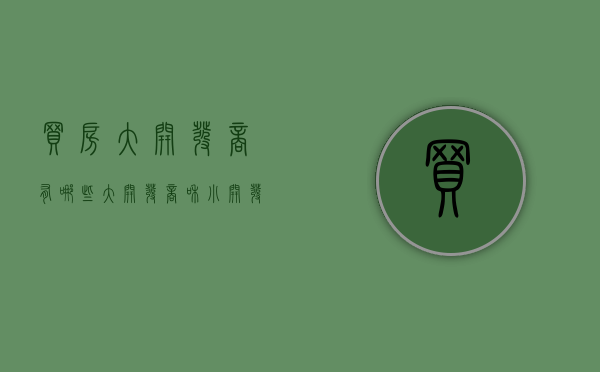 买房大开发商有哪些（大开发商和小开发商的区别是什么）