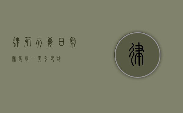 律师夫妻日常开销之一天多少钱