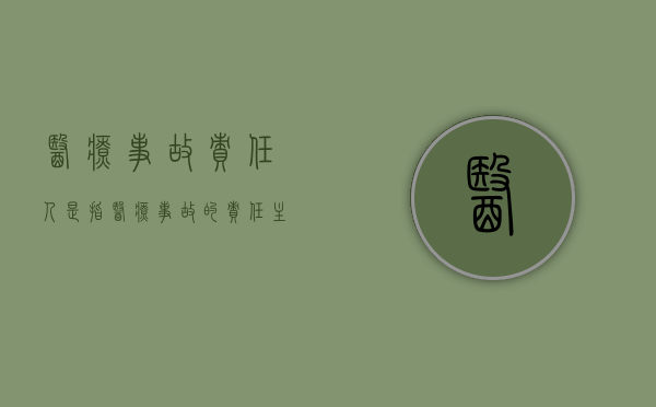 医疗事故责任人是指（医疗事故的责任主体为）
